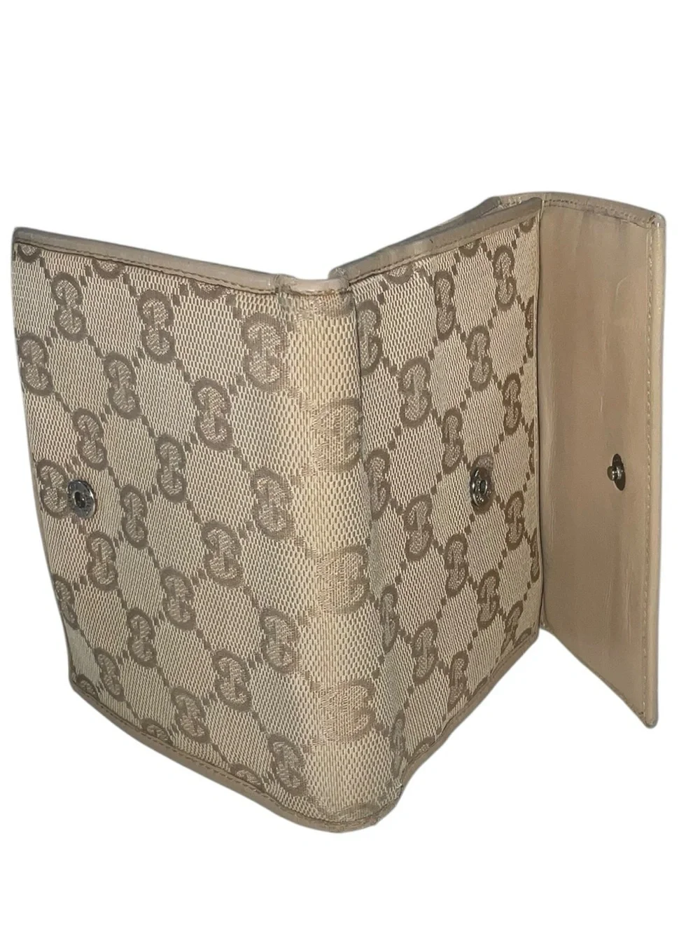 Gucci Vintage GG Canvas Tan Monogram Bifold Wallet
